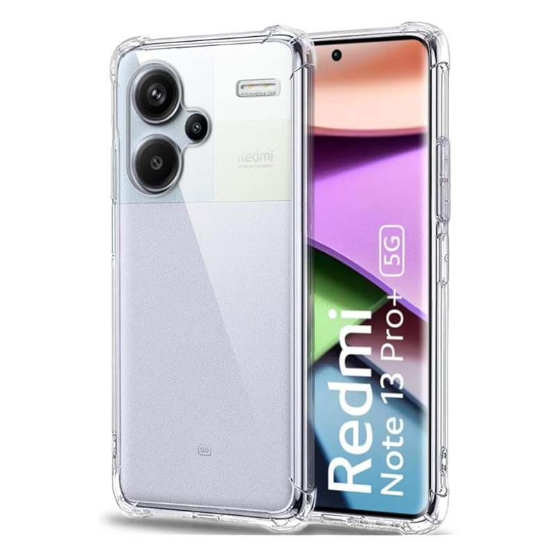 Clear Airbag Case for Redmi Note 13 Pro Plus + 5G - Shockproof TPU Transparent Soft Silicone Phone Back Cover