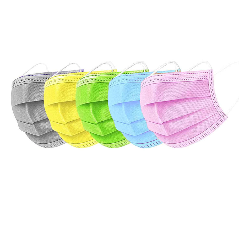 Multi Color Disposable 3 Ply Face Maask ( Pack of 100Pcs )