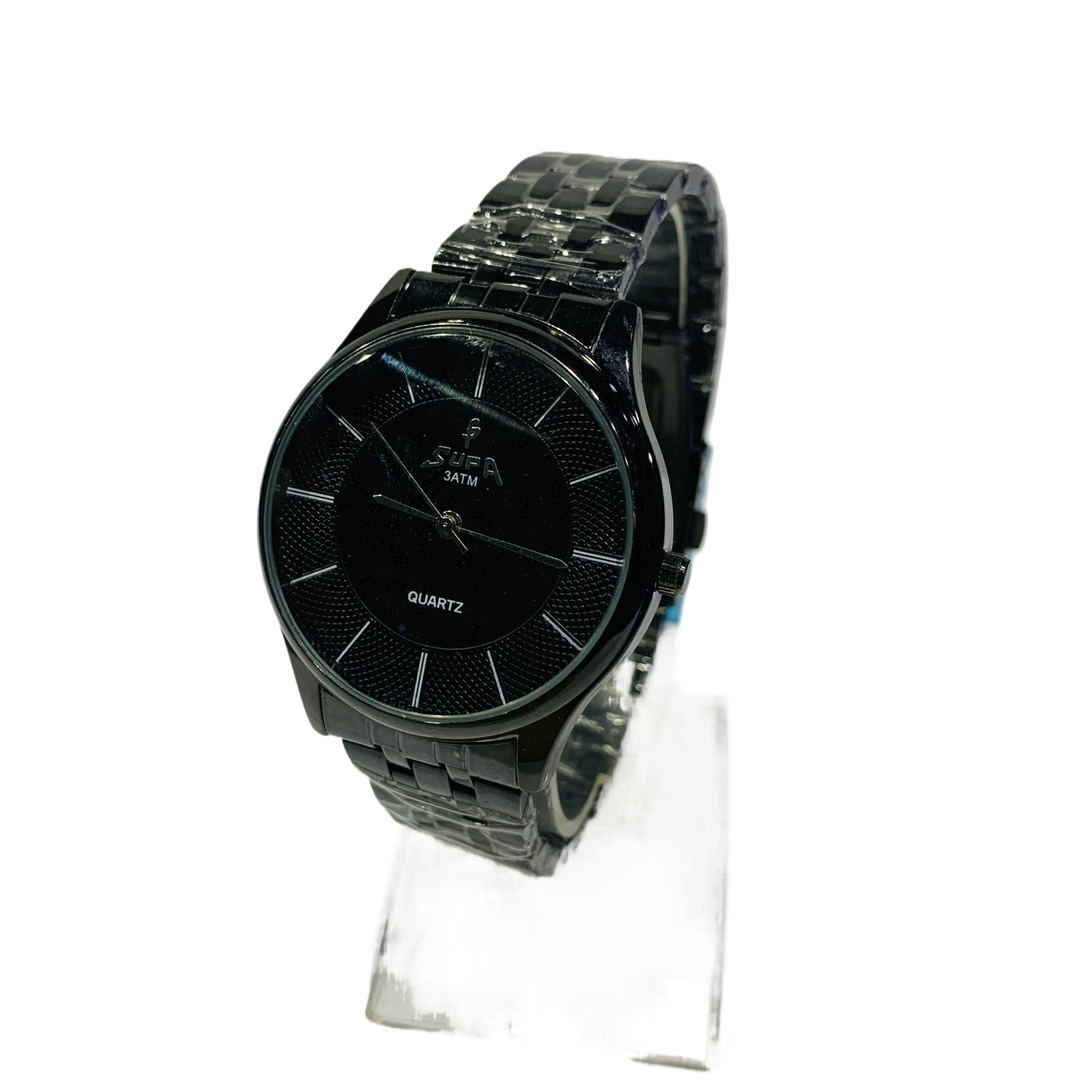 New Stainless Steel Quartz Waterproof Black Dial Watch For Women