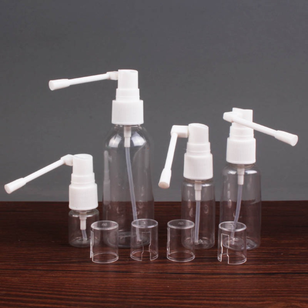 5PCS New PET Nose Water Sprayer Roatation Empty Bottle Oral Medicine Spray Bottle Rotatable Transparent