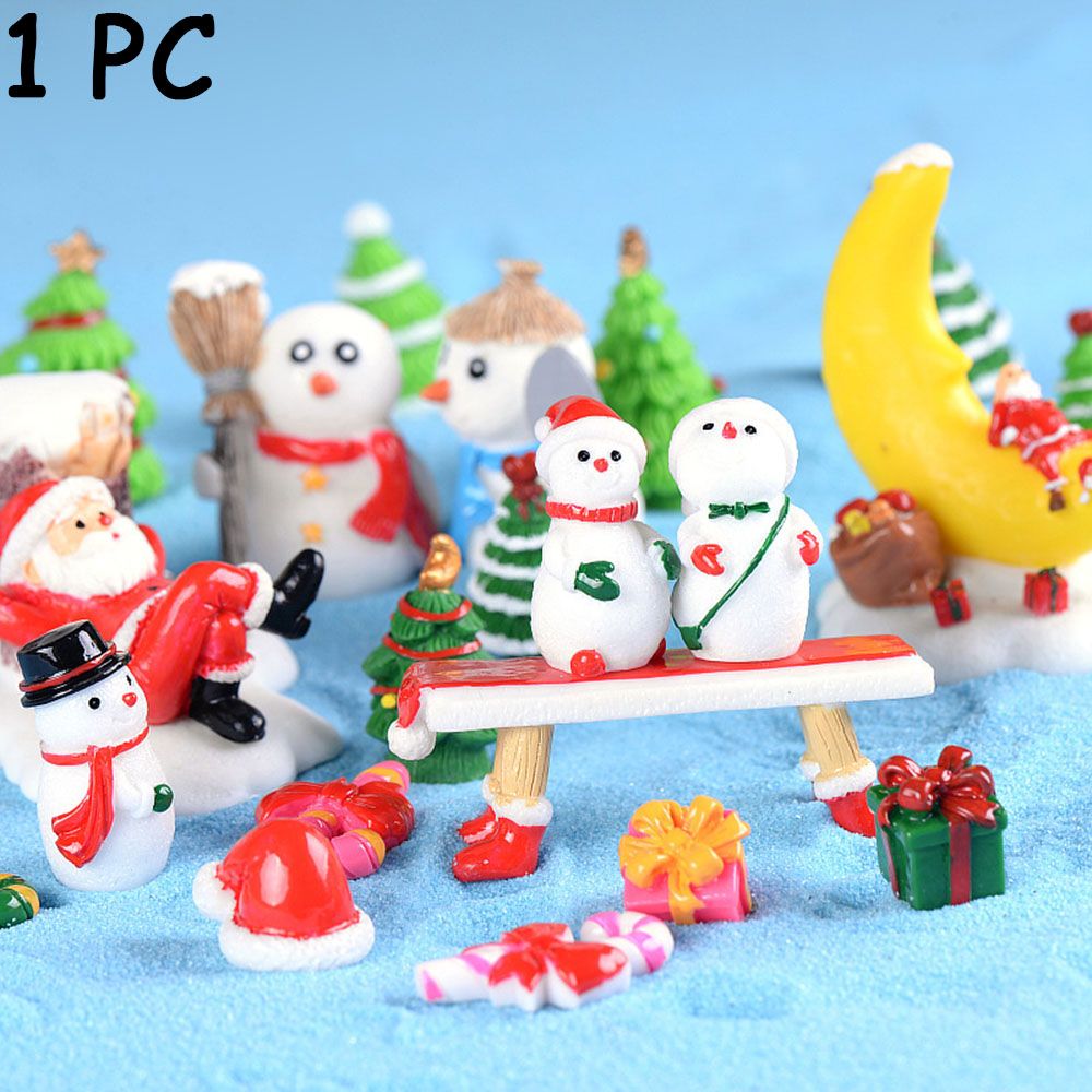 DIY Craft Fairy Garden Ornaments Micro Landscape Decor Mini Toys Xmas Figurines Miniature Santa Statue Cartoon Doll