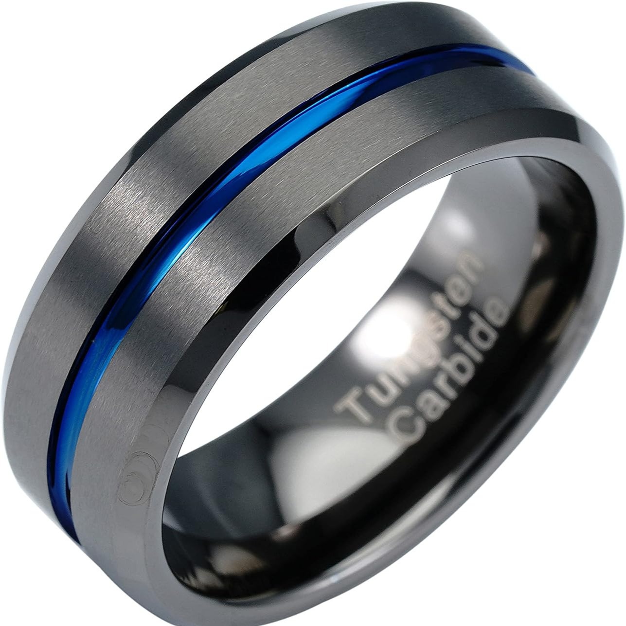 【Mega Sale】New Tungsten Tungsten Steel 8MM Black Gold Double Color Personality Ring Trendy Ring Jewelry