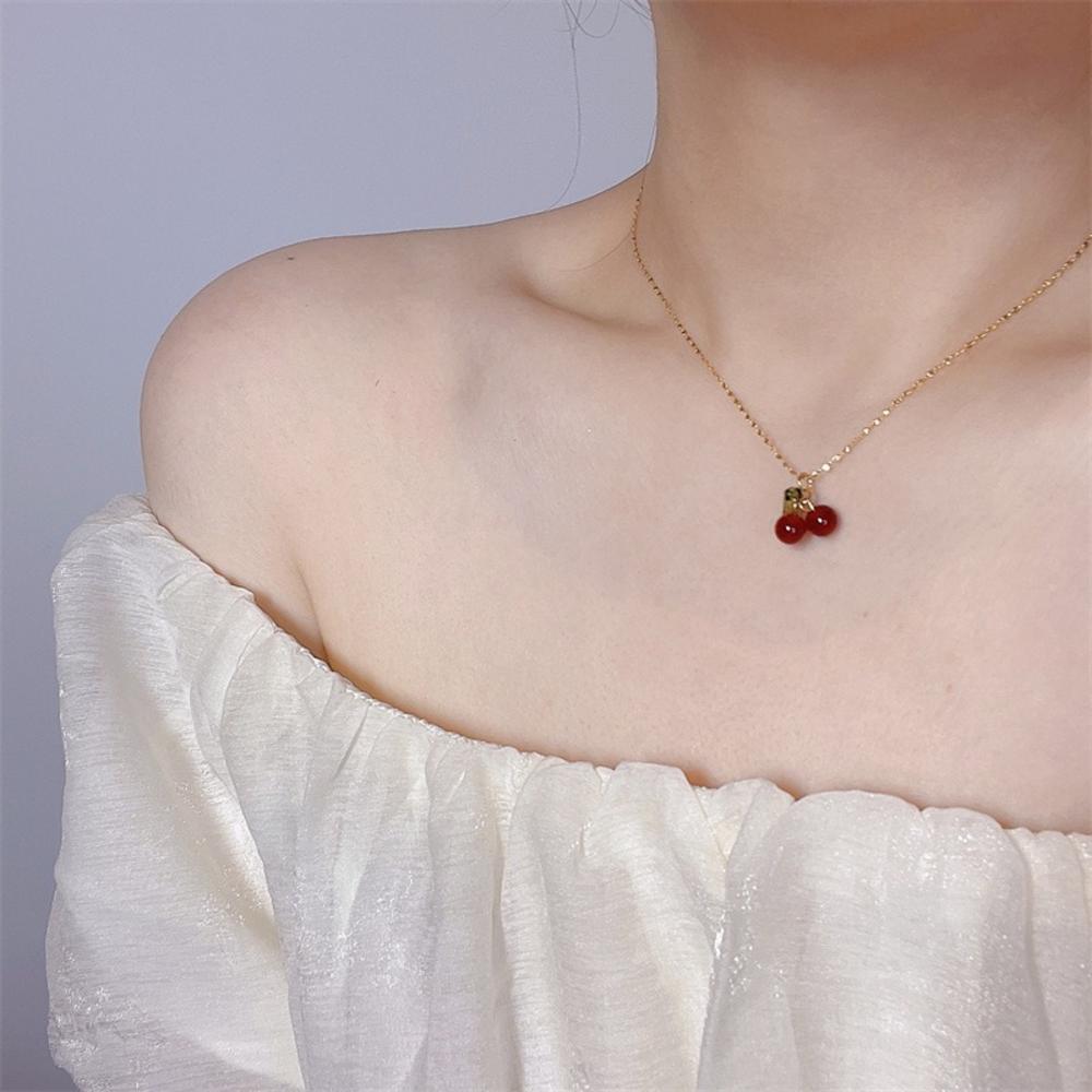 Red Pendant Unique Alloy Necklace Jewelry for Women'S Casual Formal Party Gift Anniversary Birthday Celebration Evening