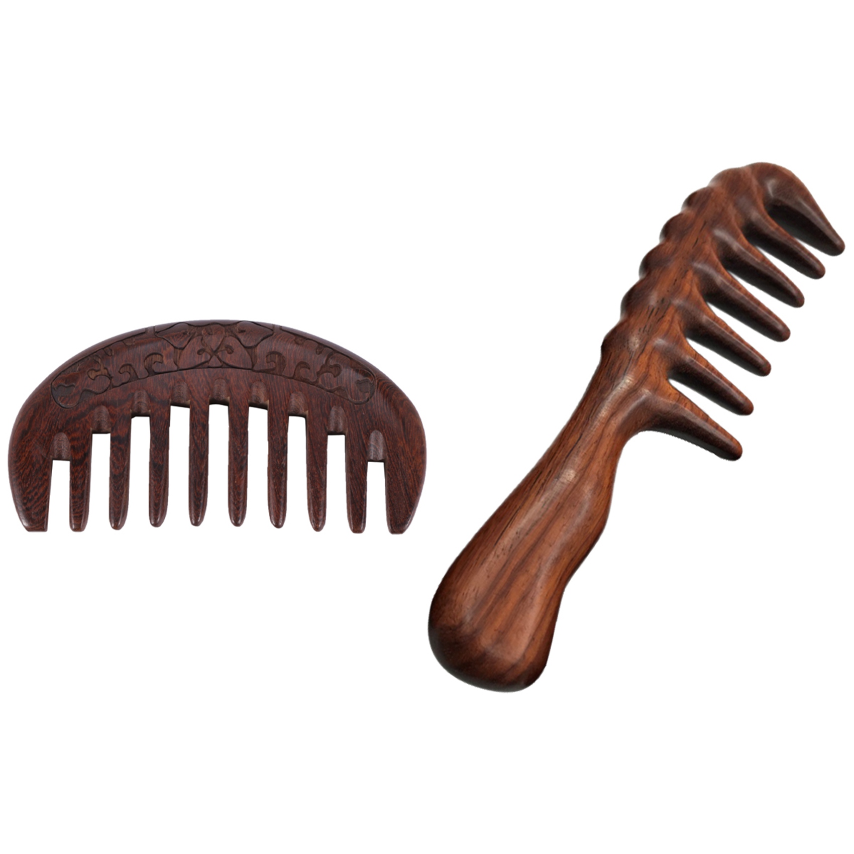 NAMUNY 2 Pcs Wood Comb Wooden Hair Comb Natural Comb-Anti Static Massage Hair Comb, A & B