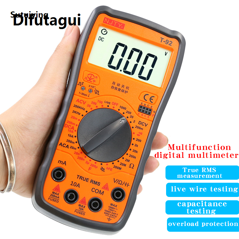 Difutagui High Quality Sutuiying NJTY T92 household digital multimeter, manual Fashion range, portable digital universal meter