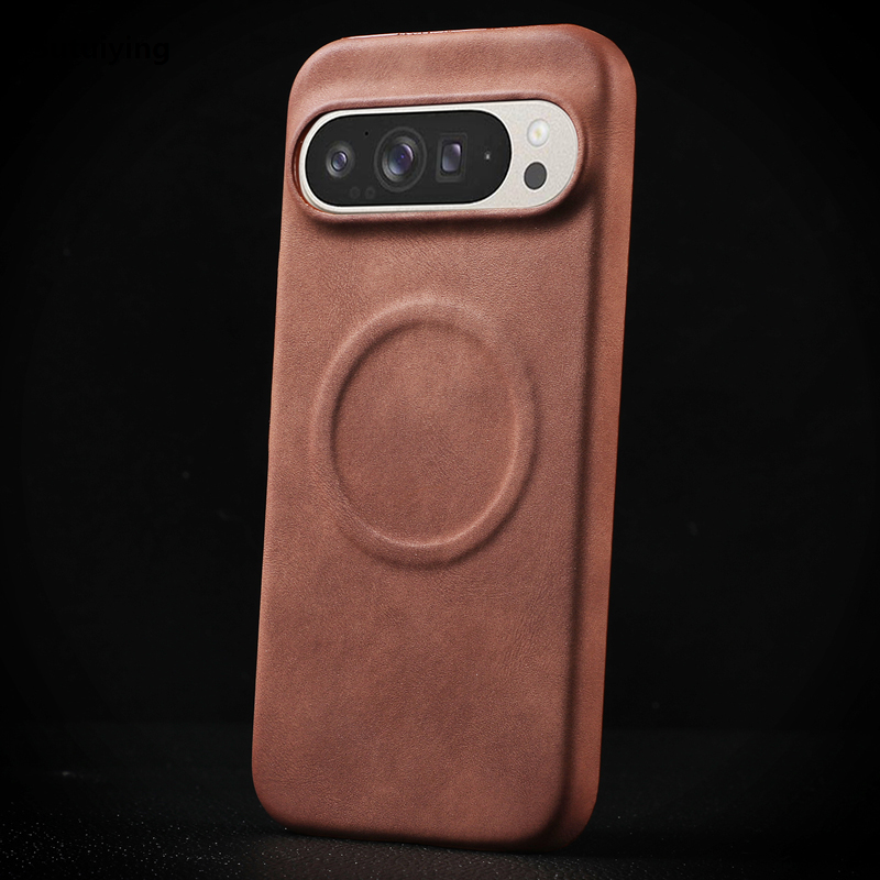 Sutuiying Luxury Business Leather Magnetic For Magsafe Case For Google Pixel 2025 New 8 A 9 Pro XL Wireless Charge Matte Sheep Skin Style Cover
