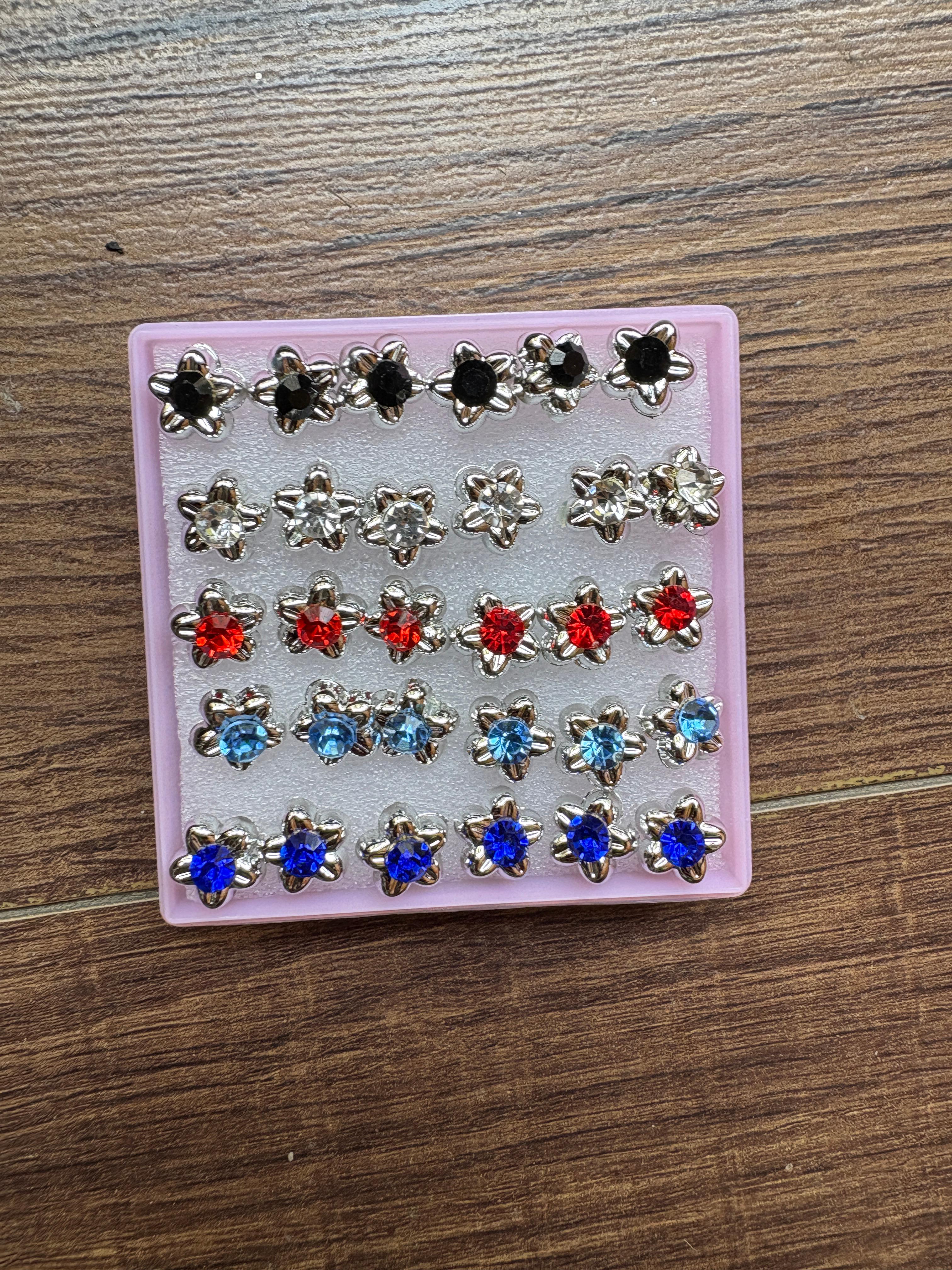 Colorful Flower-Shaped Stud Earrings Set| 1 pair | 5 pair