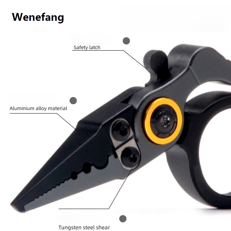 Wenefang Essential for Anglers! Portable Mini Aluminum Alloy Pliers, A Fishing New |treasure Box| That Can Be Cutting, Clamping and Twisting