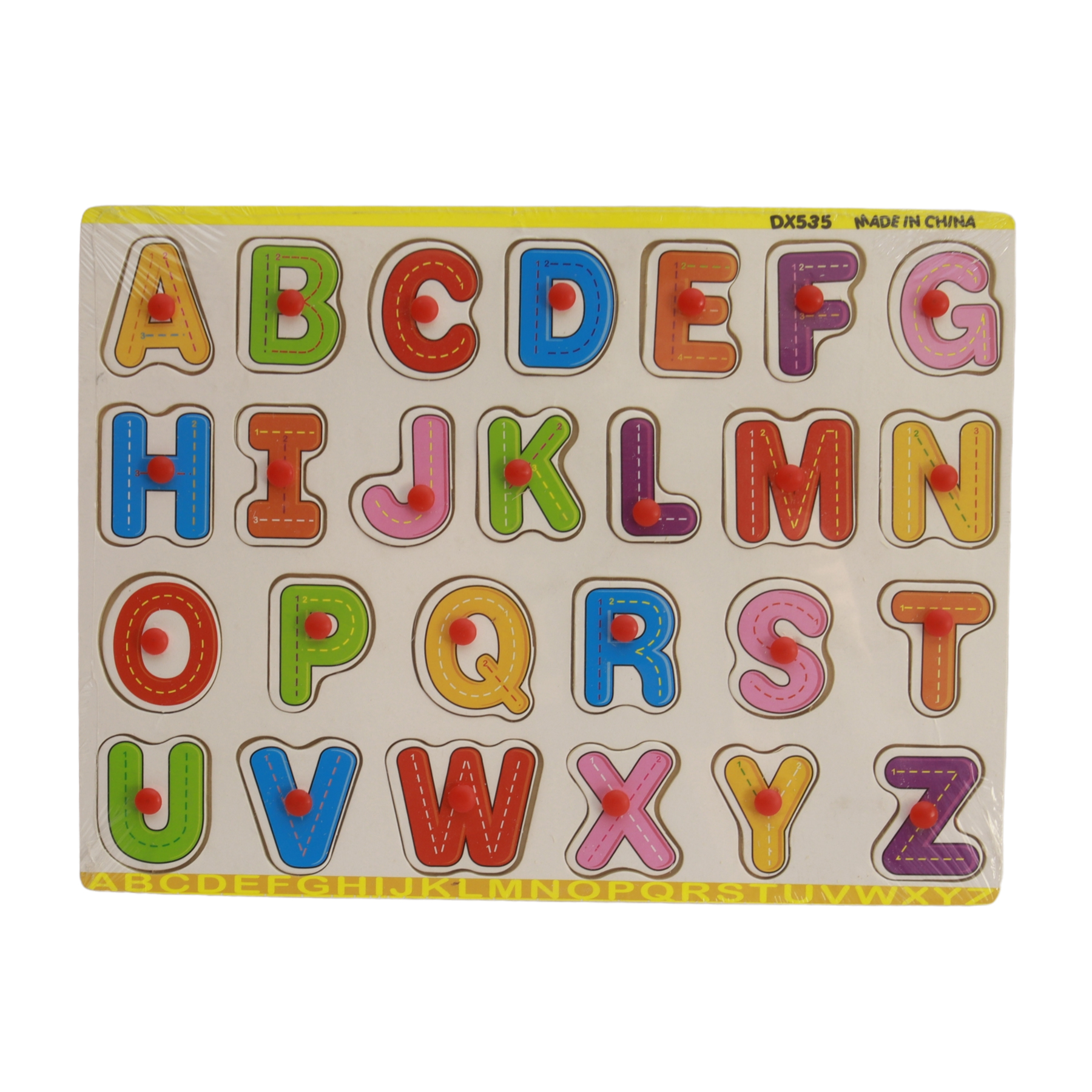 3D Wooden Colorful English Alphabets Capital Letter (ABCD) Blocks Board Puzzle, Learning & Educational Montessori Toys for Baby & Toddlers