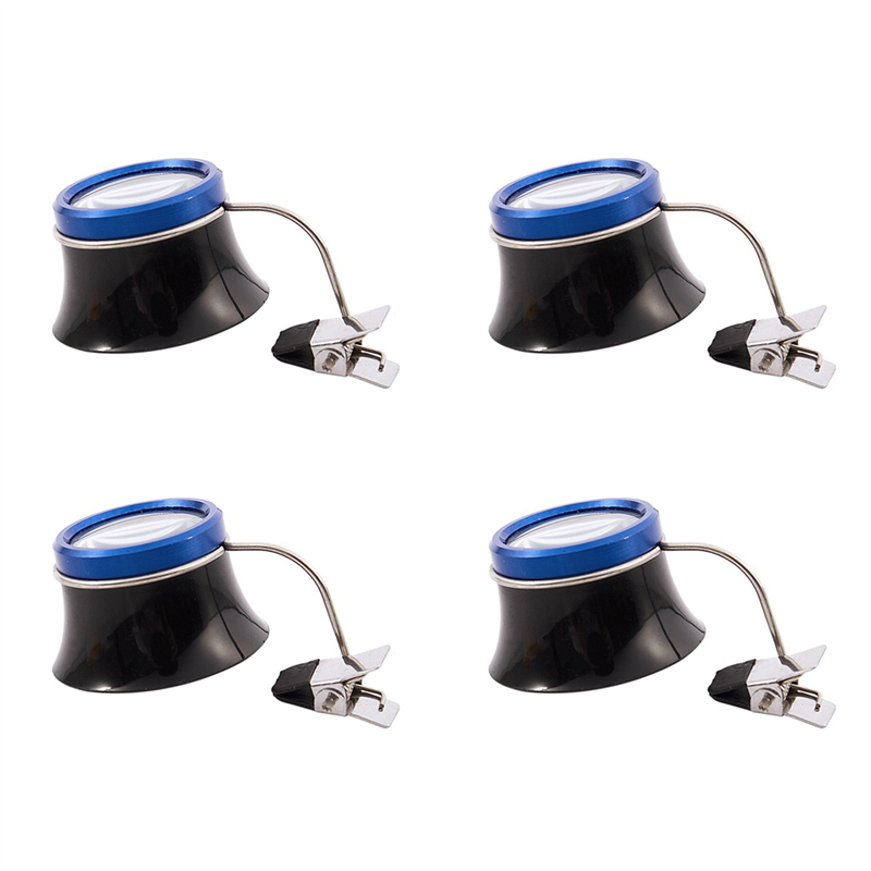 NAMUNY 4pcs 5X Clip-on Eye Loupe Eyeglass Magnifier Magnifying Glass Lens for Repair Work
