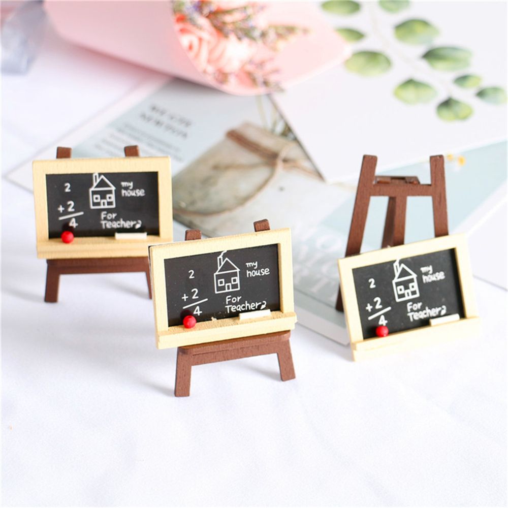 Craft Dollhouse Furniture Pretend Play Miniature Chalkboard Model Dollhouse Accessories Wood Painting Easel Small Blackboard