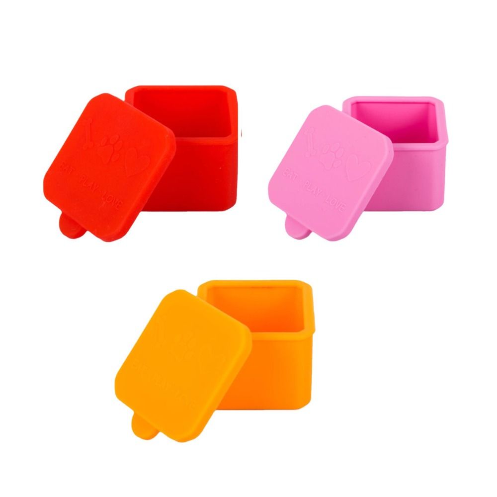 1/3pcs Serviceable Silicone Food Distribution Box Red/Pink/Purple/Green/Orange/Blue 2/4 Inch Sauce Cups Lunch Box Containers Kid