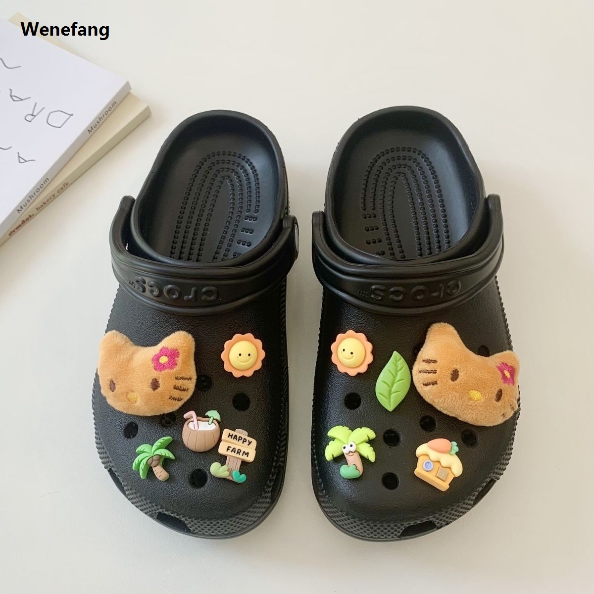 Wenefang 10Pcs Sanrio Fashion Kawaii Hello Kitty Shoe Decorations Accessories Profesional Charms for Clogs Sandals Shoe Charms Gift Idea for Birthday