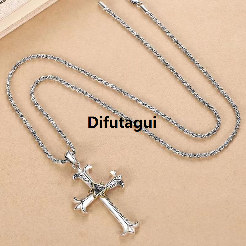Difutagui New Necklace Vintage Pendant Cross] [New GodsEye Men's Sales promotion Fashion Personalized Hip Hop Women's Fashion Men