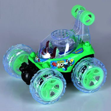 BM 360° Stunt Rolling Car with Light & Music & Full Function Remote Control for 3+ Kids / 360 Degree Spinning Flips LED Color Flash Music for Kids
