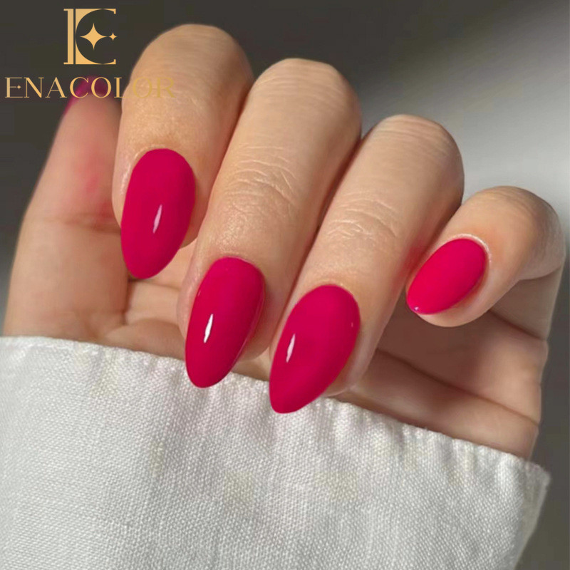 24Pcs Long Rose Red Fake Nails with Glue DIY Art Design False Artificial Nails