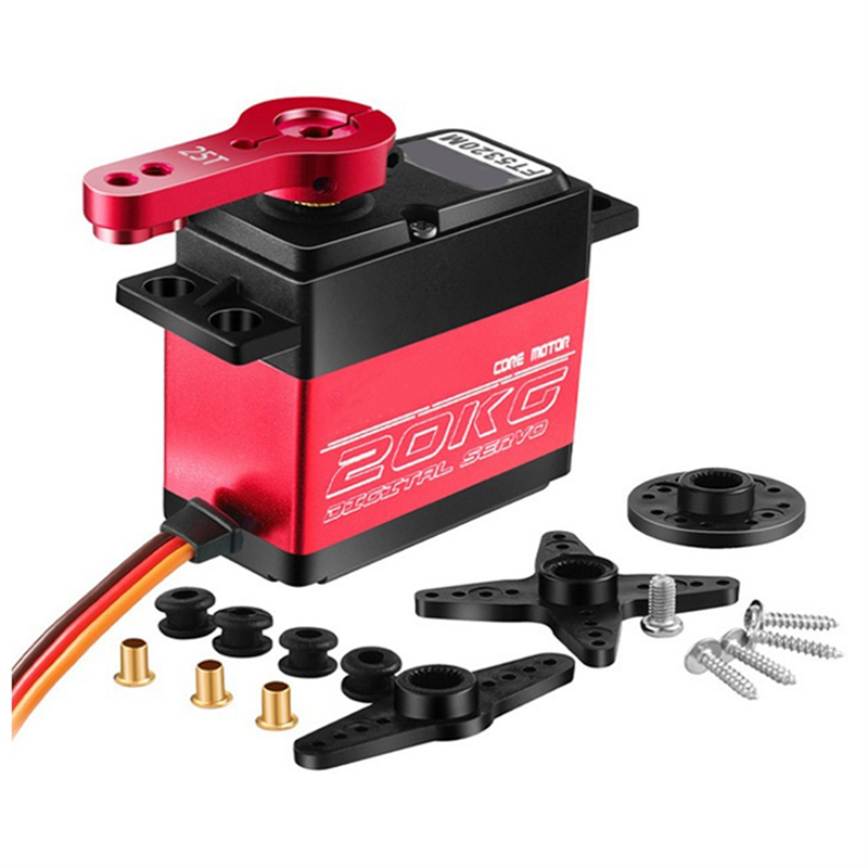 JAERBEE FT5330M Digital Servo 20KG Waterproof Brushless High Speed Servo Metal Gear Digital Servo for 1/8 1/10 RC Car Boat Robot