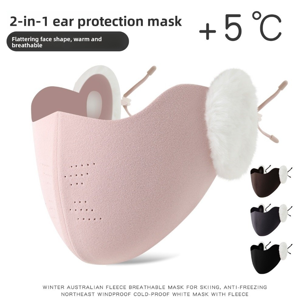 New With Earmuffs Warm Mask Washable Breathable Face Mask Dustproof Facial Gini Outdoor Skiing Cycling