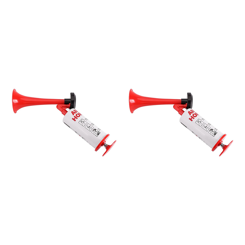 2X Handheld Air Horn, Aluminum+ABS Portable Handheld Air Pump Horn, Loud Noise Maker Safety Horn for Sporting Events