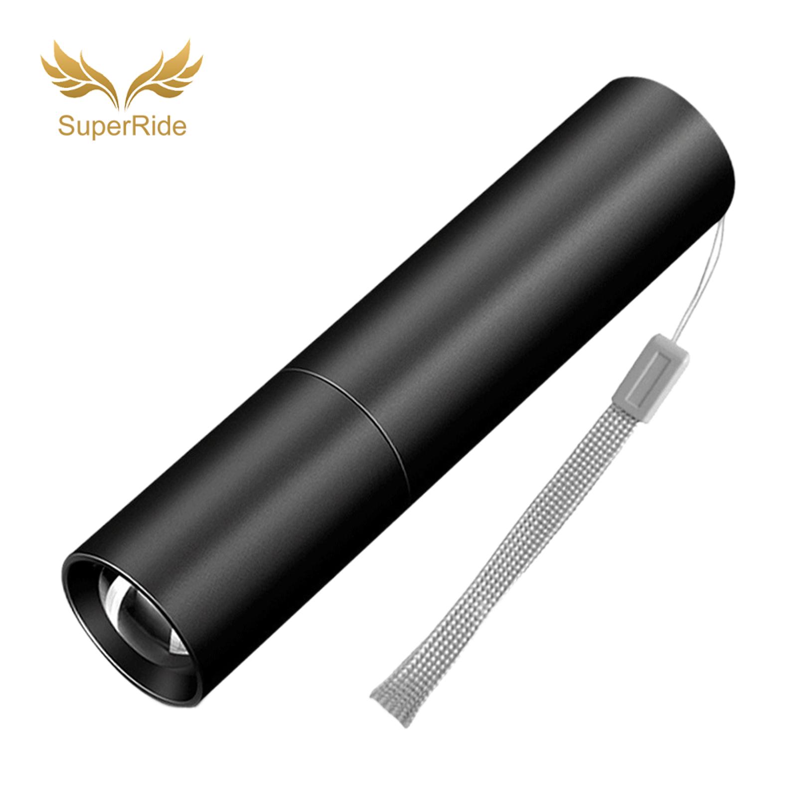 SuperRide Mini Flashlight Super Bright Rechargeable Tactical Flashlight High Lumens Adjustable Brightness Waterproof Zoomable Led for Outdoor