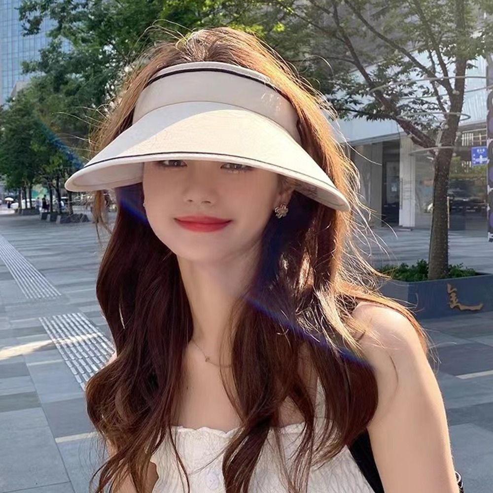 Fashion Sun Protection Summer Sun Hats Foldable Empty Top Beach Hat Casual Wide Brim Baseball Cap Men Women