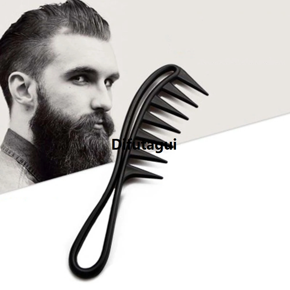 Difutagui Barber Men Oil Comb Wide Tooth Shark Plastic Comb Hair Clipper Curling Salon Home Hairdressing Comb Massage Barber Stlying Tools