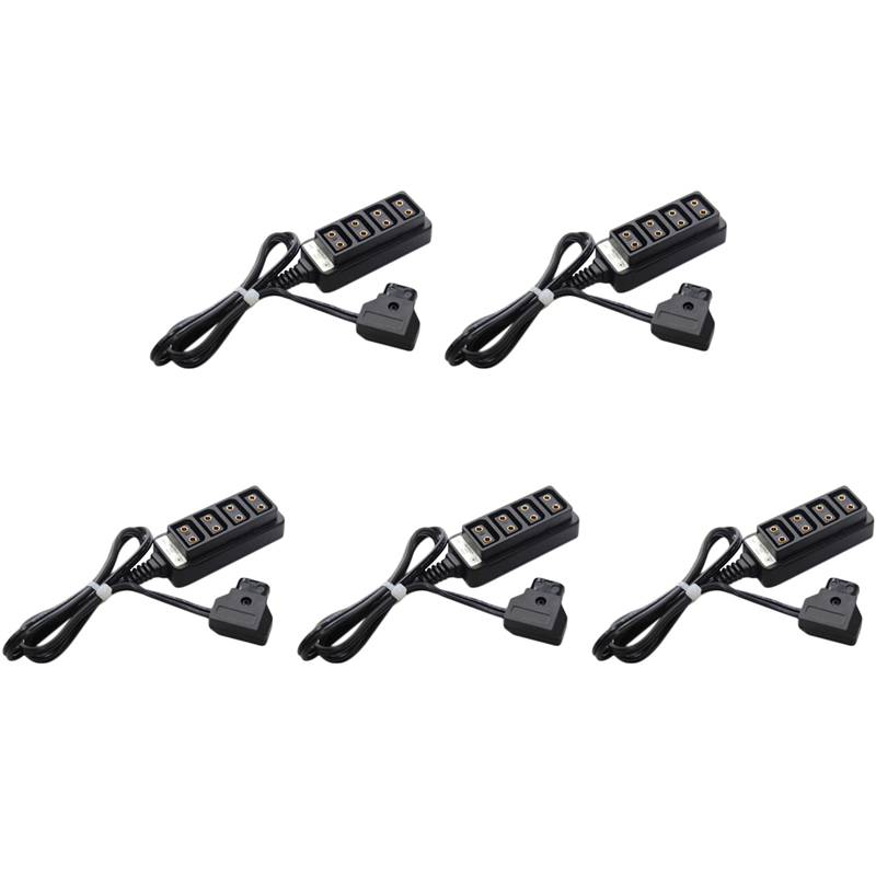 fasdaga 5X D-Tap Male to 4-Port P-Tap Female Camera Power Supply Distributor DTAP Fourway Splitter