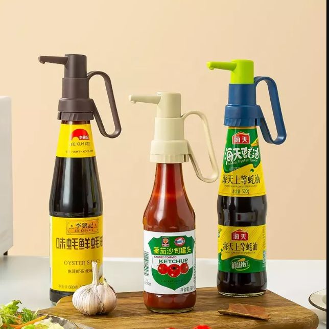 Food Grade Jam Bottle Pump Oyster Sauce Dispensers Ketchup Vinegar Bottle Head Pressure Push-type Nozzle