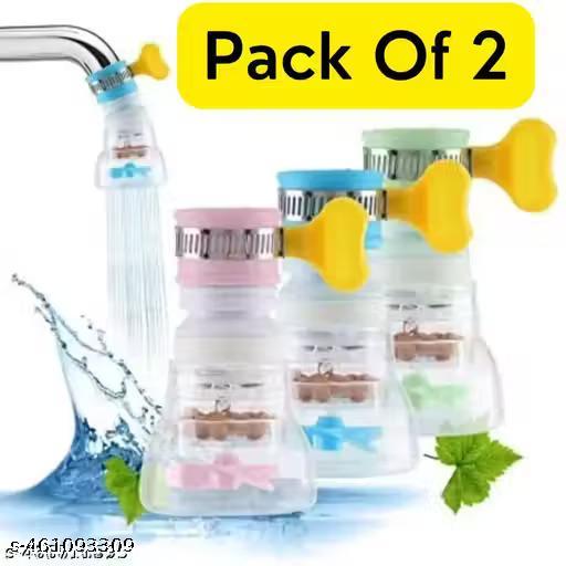 Plastic tap Filter, tap Extension for Sink Kitchen Tap Faucet Removable and Adjustable Water Saving Carbon Removes Pack of 2