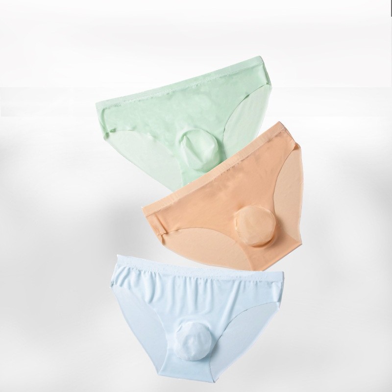 Factory direct summer new breathable one drop shipping men's 3D briefs ice silk underwear men's shorts pants