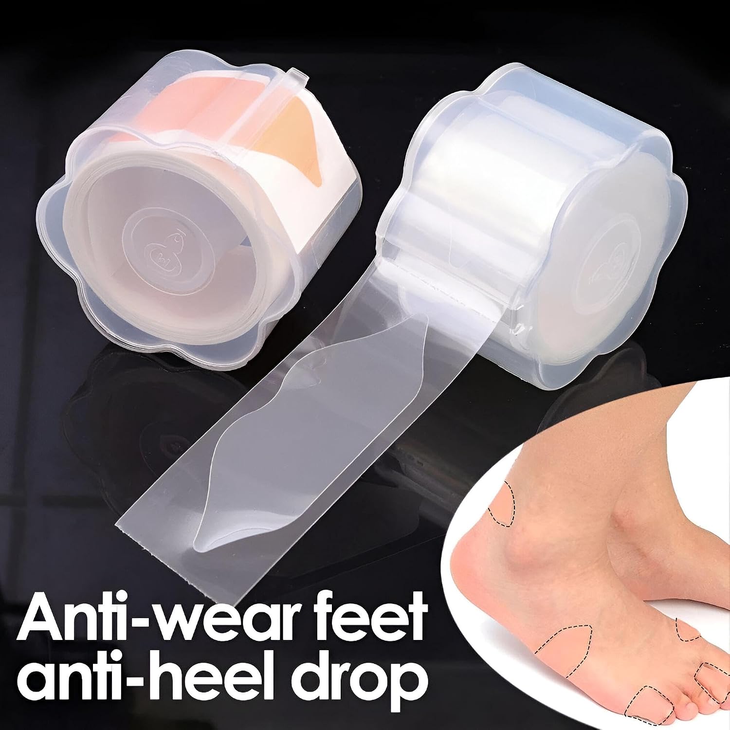 adhesive blisters, soft gel pads to prevent friction and enhance comfort in all day shoes