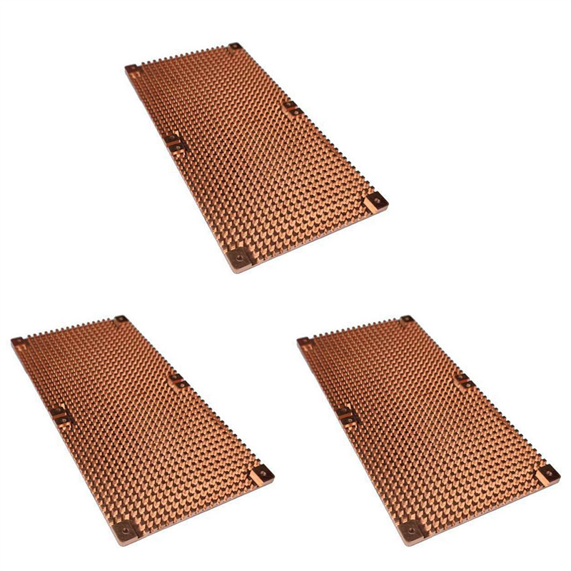 3X RTX 3060 3080 3090 Backplane Pure Copper Heat Sink Graphics Card Memory Auxiliary Radiator 90X180MM(2mm)