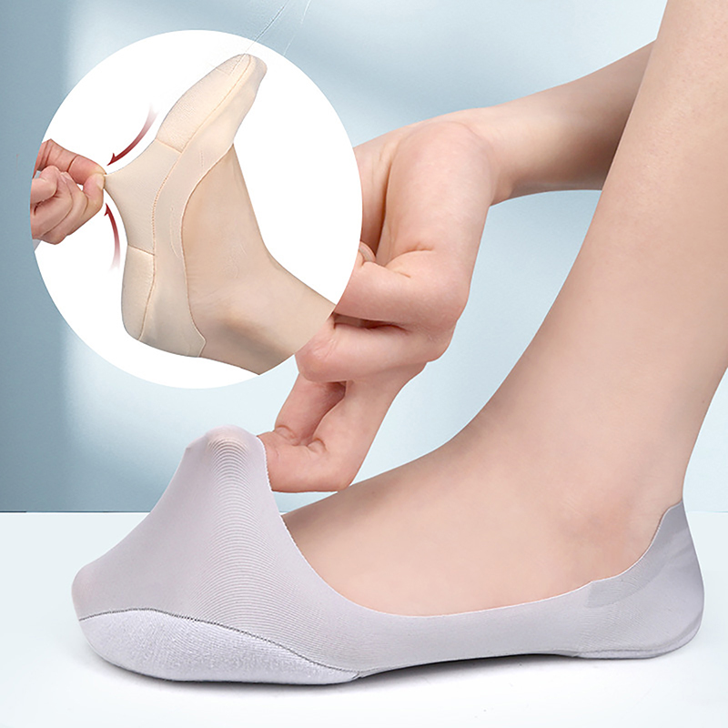 Yoga Anti Slip Socks Ice Silk Massage 3D vs. 1 Arch Shock Absorbing Socks Women's Silicone Anti Slip Invisible Pilates Socks