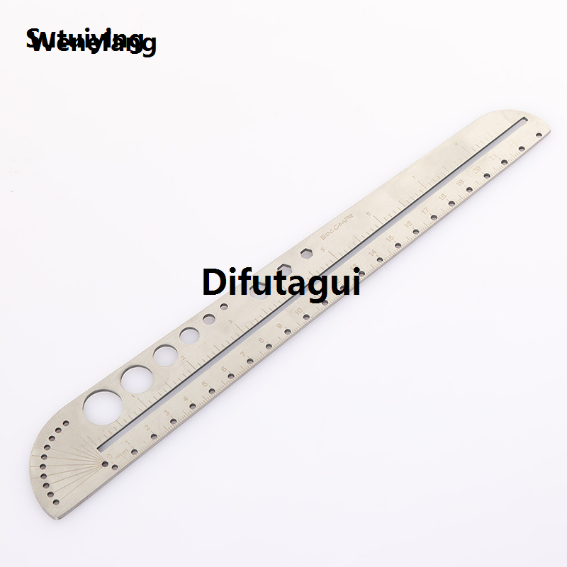 Difutagui 1 PC Multi Functional Stainless Steel Tool Scale Ruler 2025 Original New Office Compass Protractor Hexagonal EDC Outdoor Tool