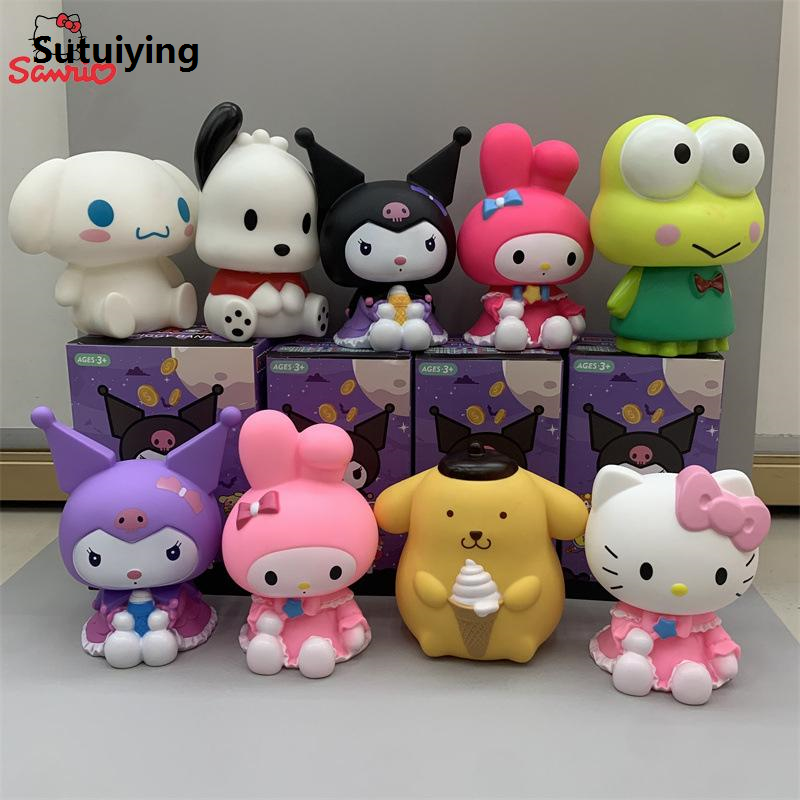 Sutuiying Sanrio Kuromi Anti Fall Piggy Bank My Melody Cinnamoroll Hello Fashion Kitty Vinyl Decoration Coin Storage Box Decorations Kids Gift