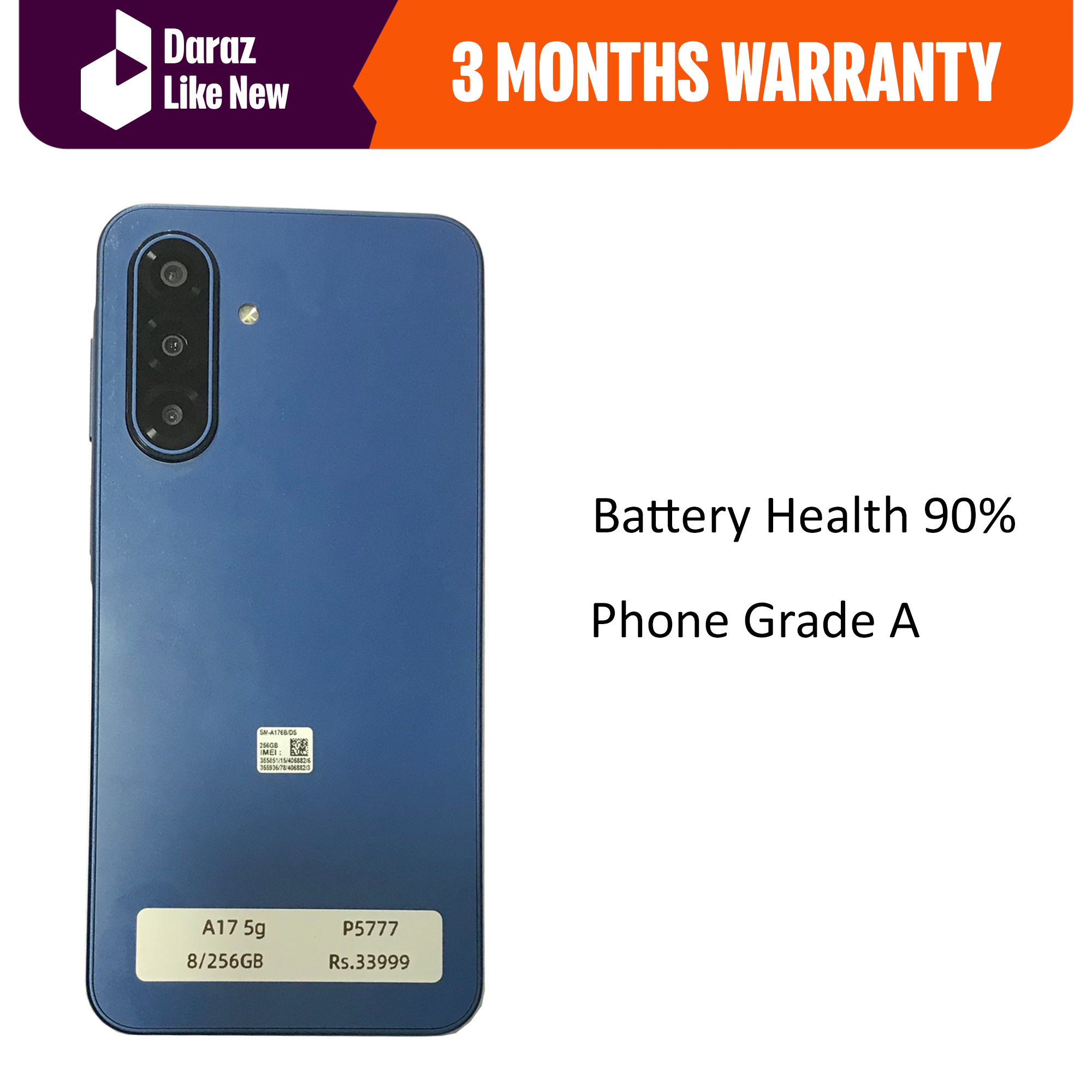 ( Renewed ) Samsung Galaxy A17 - 8/256 GB Blue - NTA / MDMS Approved - image 1