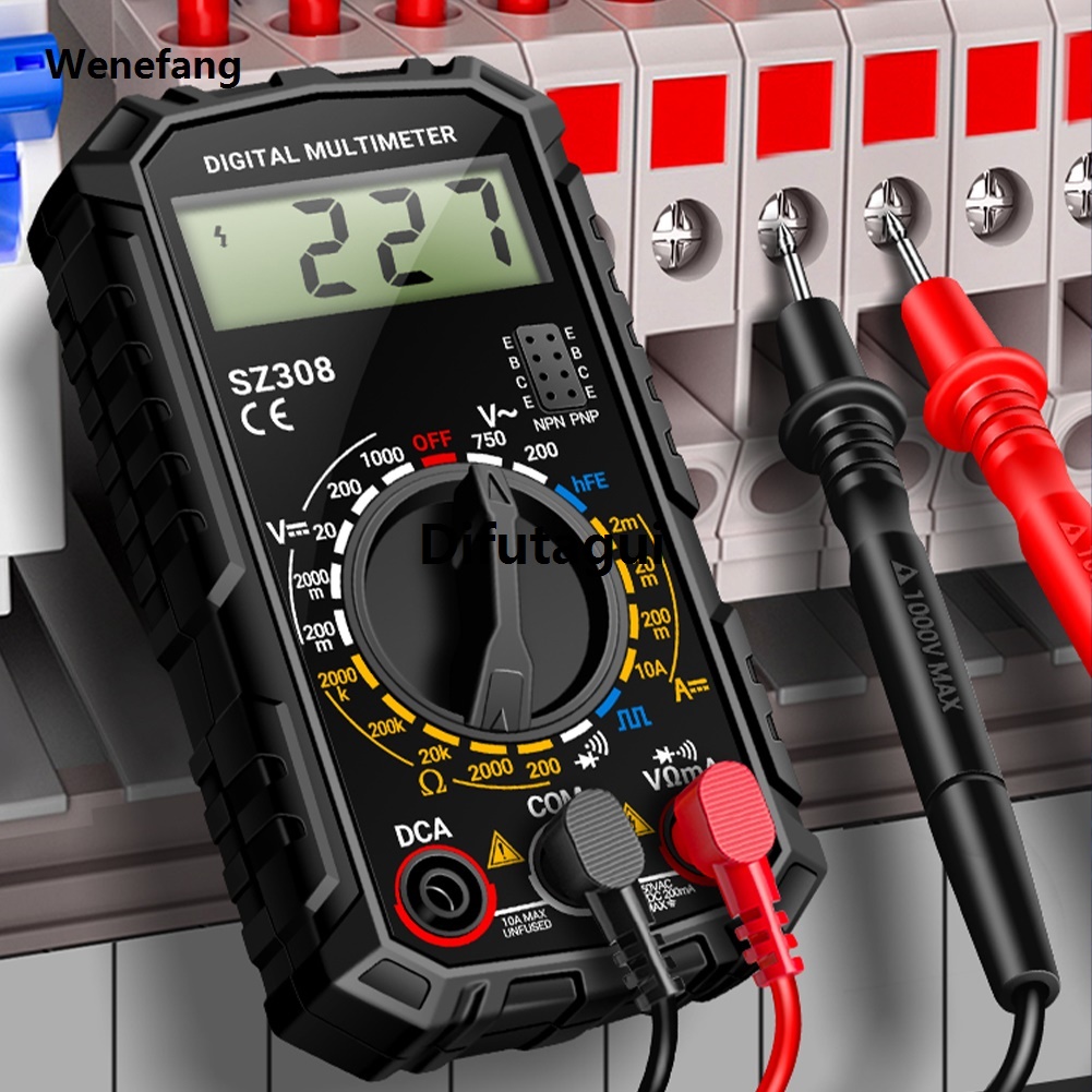 Difutagui Digital Multimeter Voltage Resistance Meter LCD Voltage Current Detector Luxury Portable High-Precision Multi-Function Tester Volt Amp Ohm Meter