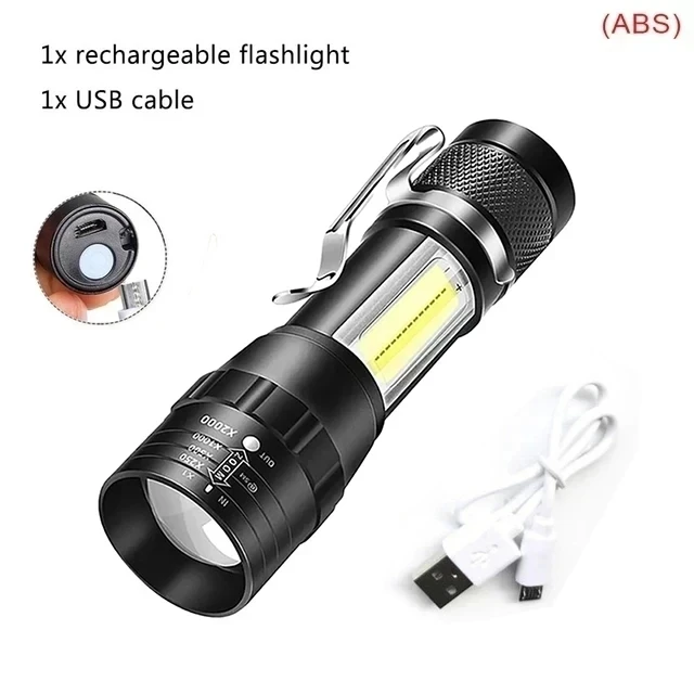 High Power White Laser LED Flashlight Built-in Battery USB Rechargeable Strong Light Tactical Torch Outdoor Camping Hiking Lamp Bles Online DZ-38A-17