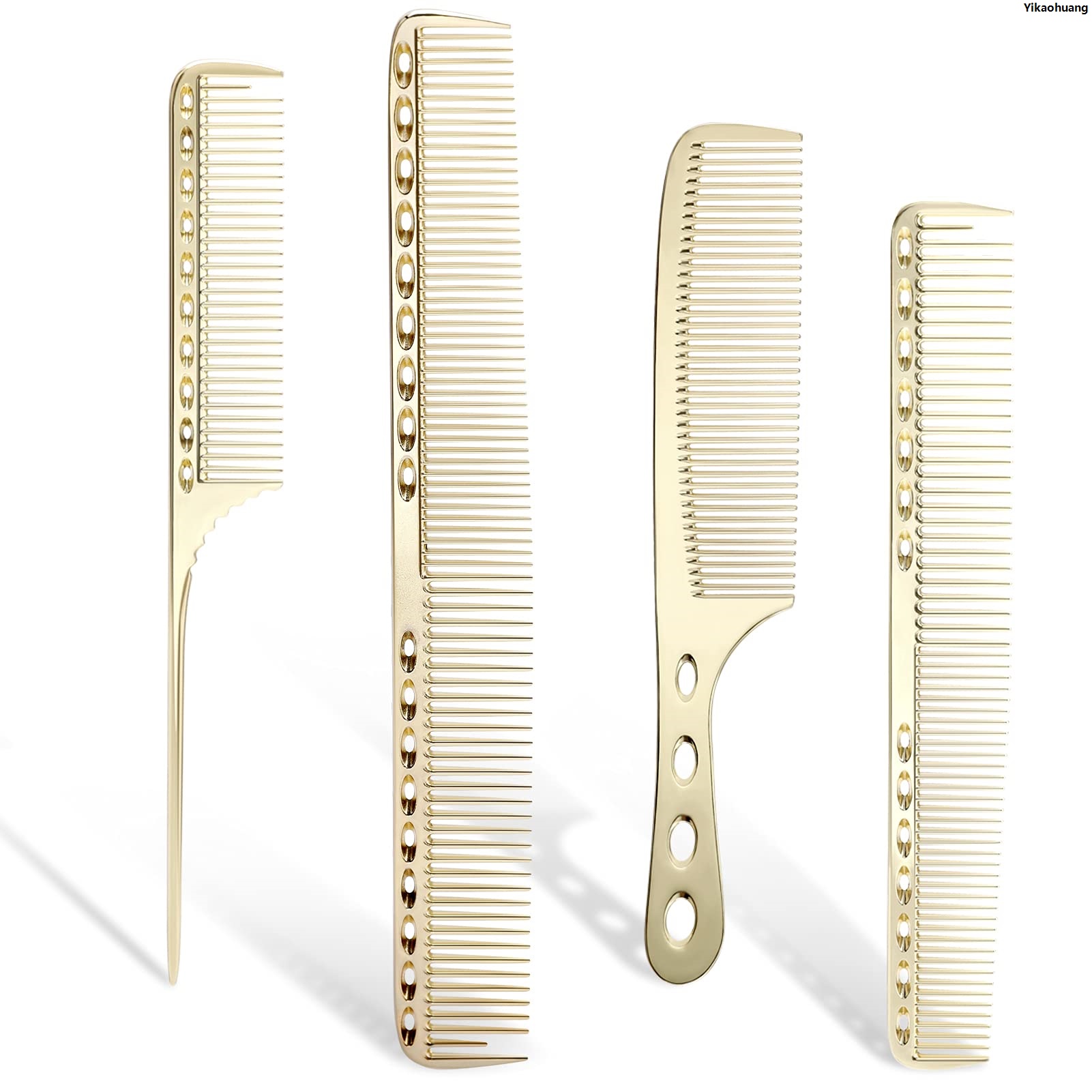 NEW Yikaohuang4PCS/Pack Metal Comb Set Barber Comb Stainless Steel Blending Comb Fine Styling Cutting Comb Flat Top Clipper Comb Fifty percent discount