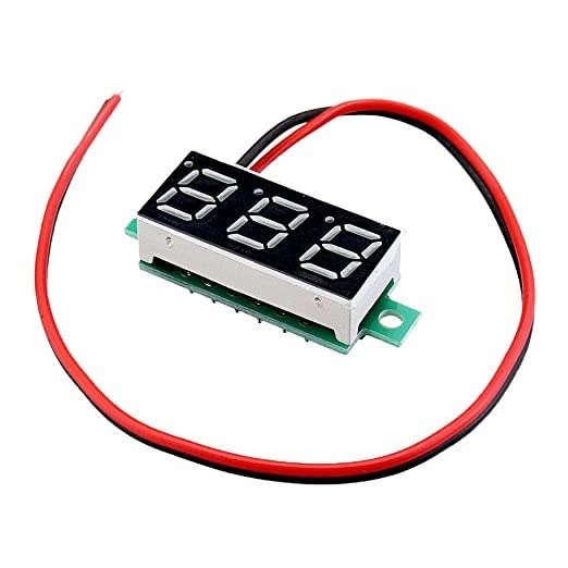 Mini Digital Voltmeter 0.28" | 2-Wire DC 0-100V LED Panel Meter (Red Display)
