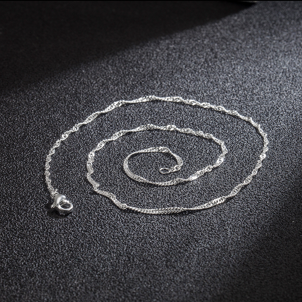 【Fresh Wave Chain Women Necklace Korean Silver Jewelry Guangdong Factory Distinctive Cute Necklace