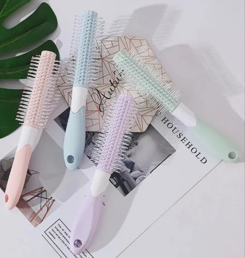 Round Hair Brush for Blow Drying, Styling, Curling, Straighten with Soft Nylon Bristles for Short or Medium Curly Hairs for Women & Men