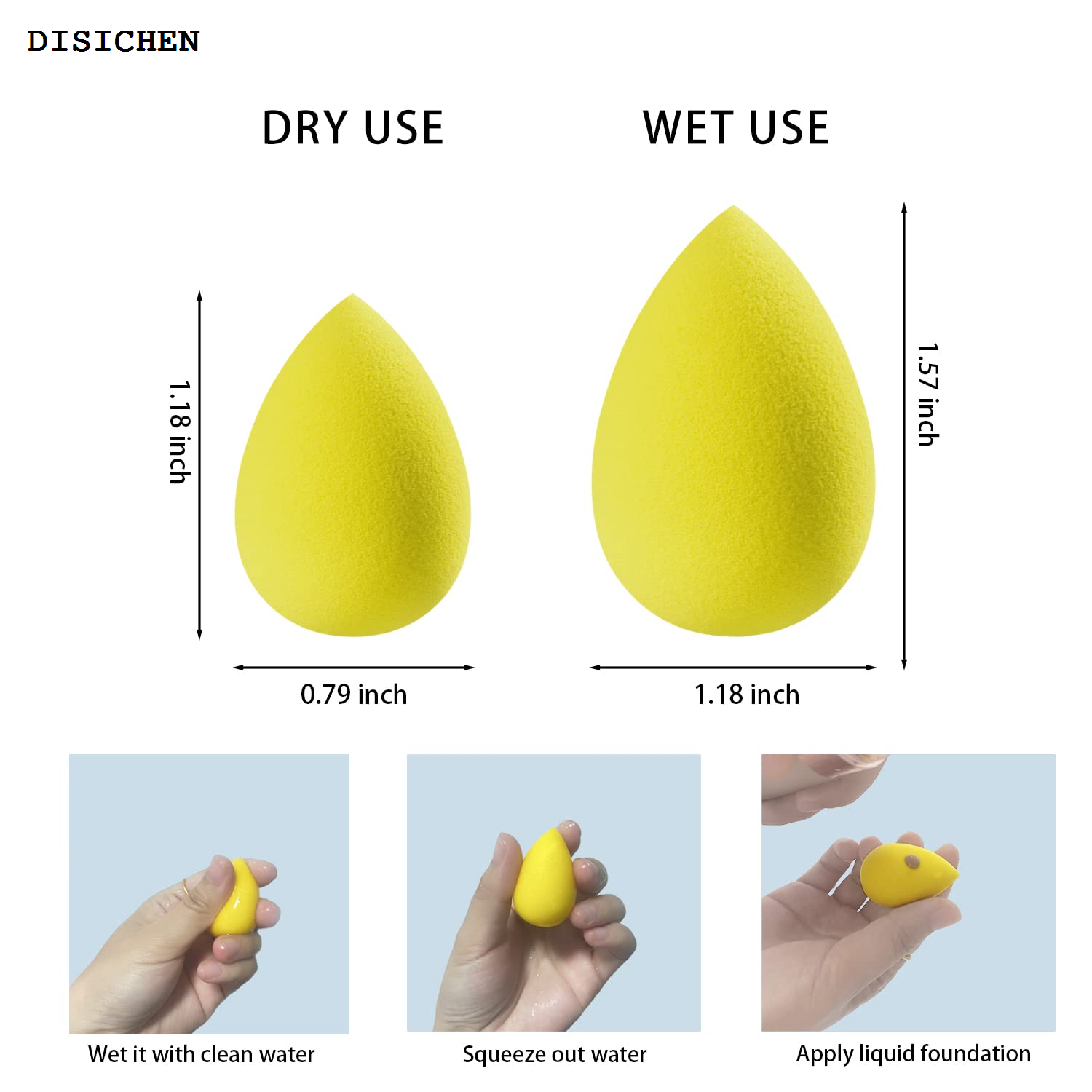 DISICHEN 5 pcs Mini Makeup Sponge Blender Set for Foundation, Powder, Concealer and Eye Shadow Beauty Tool makeup