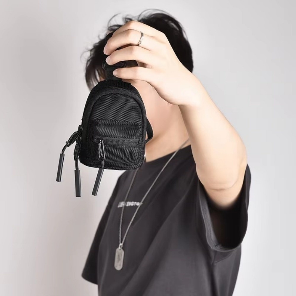 Fashion Mini Headphone Bag Nylon Outdoor Card Bag with Zipper Hanging Crossbody Bag Personality Purse