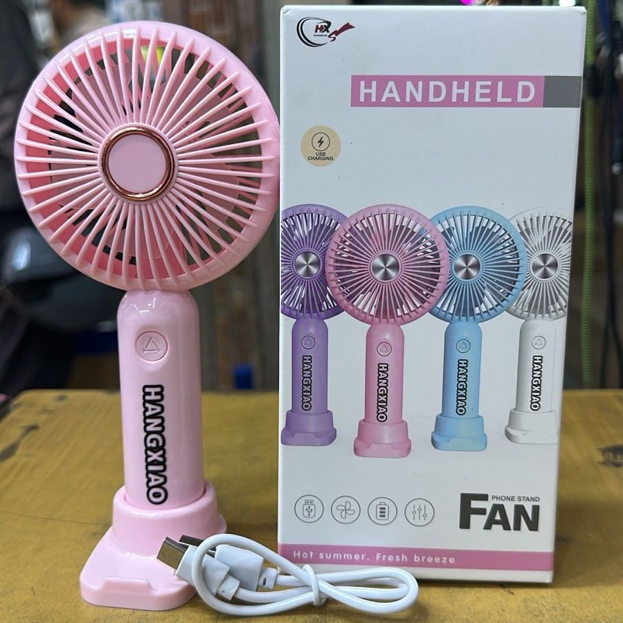 Portable Fan Rechargeable With Stand 3 Speed And Long Lasting Battery Backup