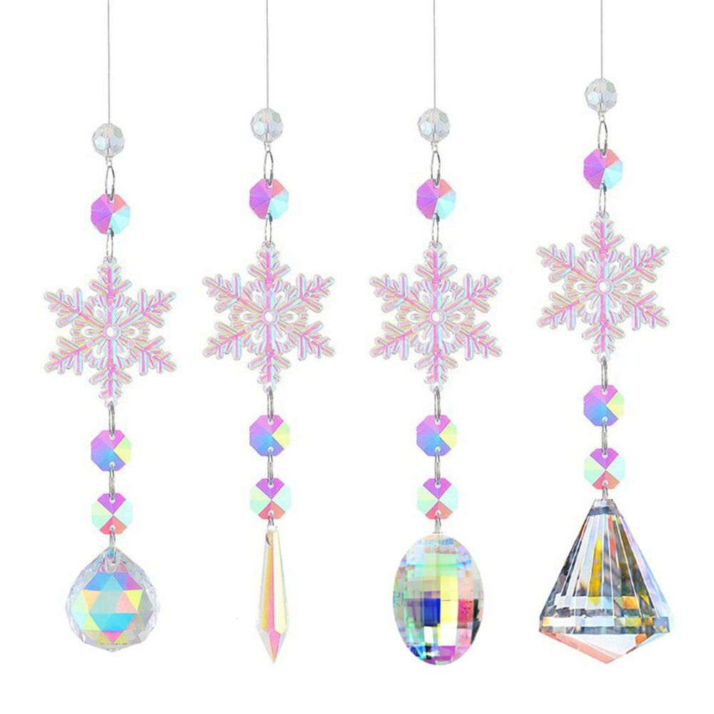 Portable White Crystal Crystal Wind Chimes Window Pendant Ornament Rainbow Prism Ball Hanging Decor Rainbow Maker Car