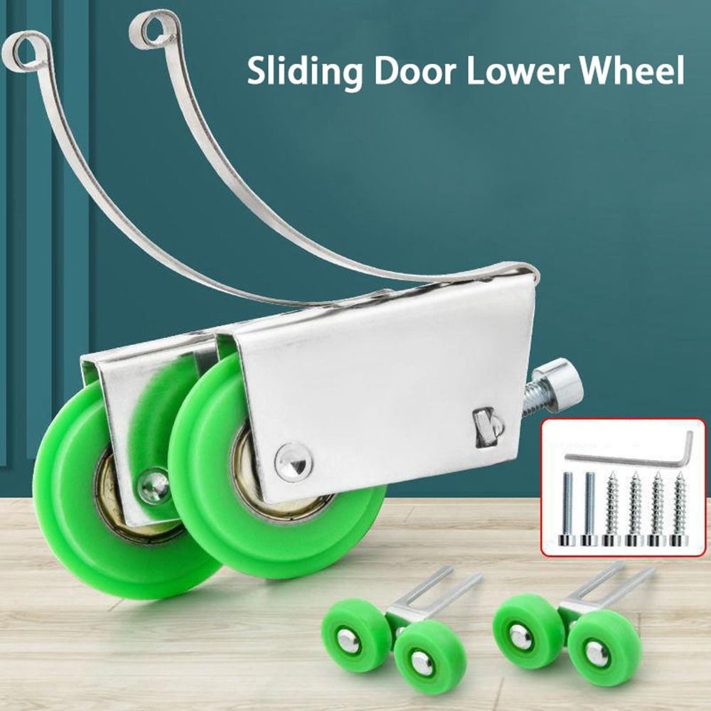 4PCS New Aluminum Alloy Door Runners Rollers Hidden Silent Sliding Door Wheel Hardware Replacement Track Roller Sliding Door