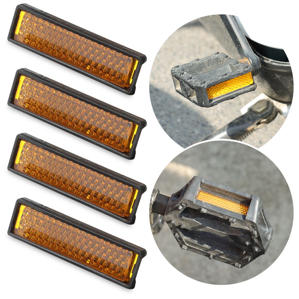 4pcs/set At Night Reflective Night Ride Pedal Accessories Bicycle Pedal Mountain Bike Pedal Reflector Foot Reflector