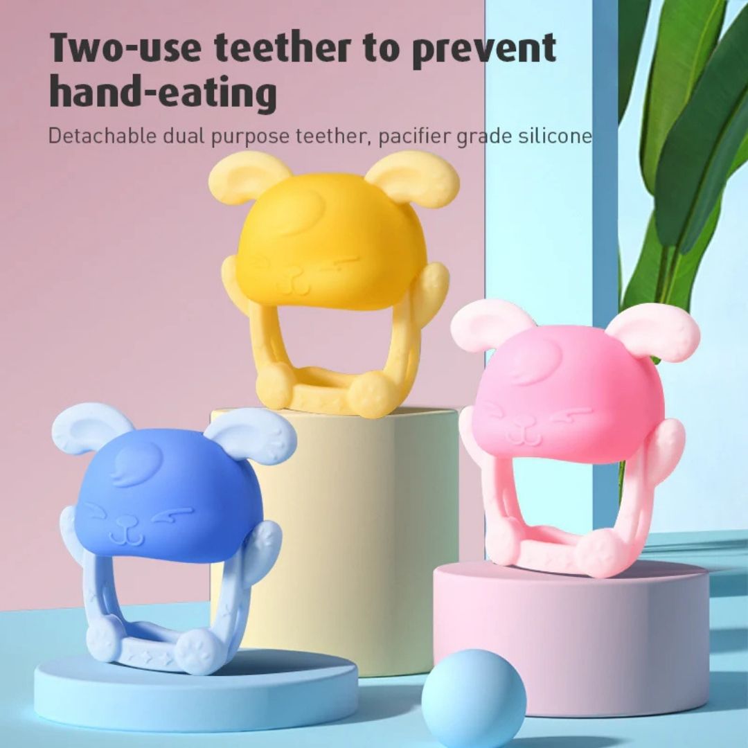 Baby Teether - Fun Dog & Cat Shapes, Safe Food-Grade Silicone