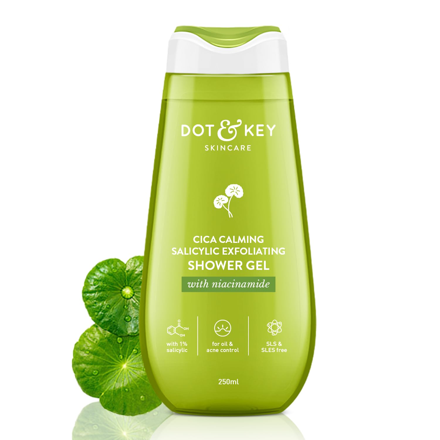 Dot & Key Cica & 1% Salicylic Daily Exfoliating Shower Gel | Reduces Body Acne | 250ml